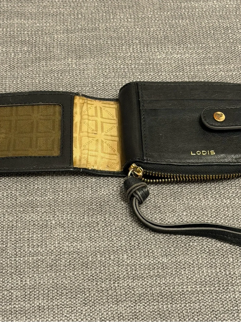 Lodis Genuine Leather Black Wallet Wristlet